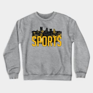 Pittsburgh Sports City Skyline Black and Yellow Crewneck Sweatshirt
